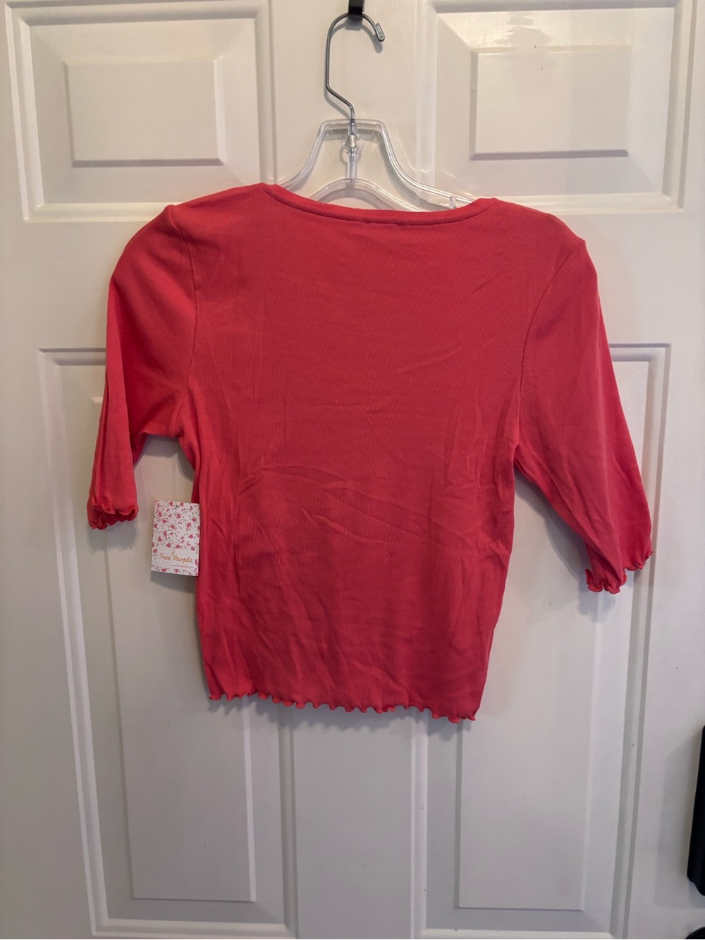 Free People Rusty Orange  Scoop Neck Top- Boho Chic Aesthetic - Picture 4 of 7